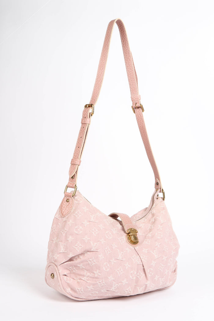RARE Louis Vuitton Rose Monogram Denim Slightly Crossbody Bag