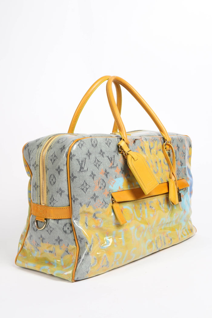 2000s Louis Vuitton Richard Prince Yellow Jaune Weekender Top Handle Bag