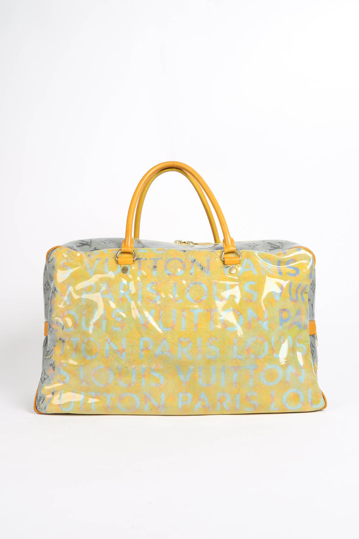2000s Louis Vuitton Richard Prince Yellow Jaune Weekender Top Handle Bag