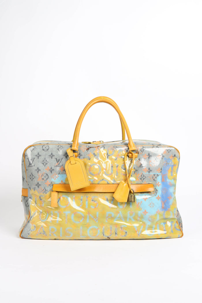 2000s Louis Vuitton Richard Prince Yellow Jaune Weekender Top Handle Bag