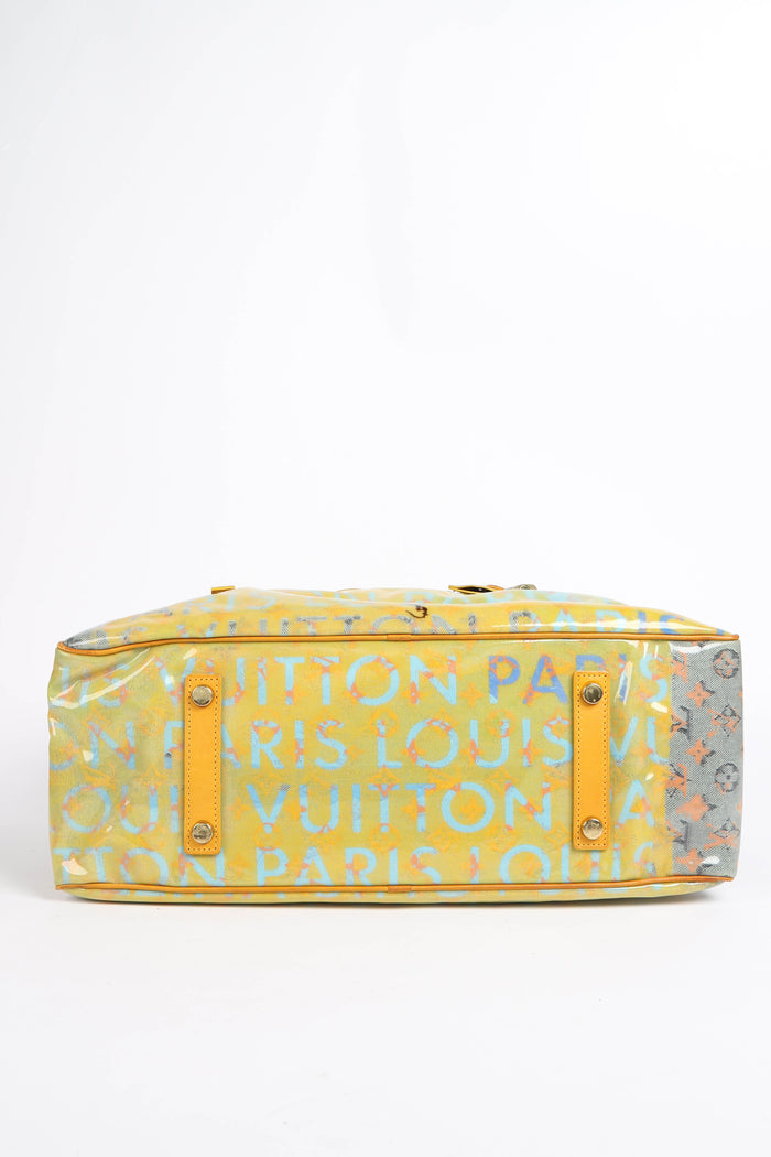 2000s Louis Vuitton Richard Prince Yellow Jaune Weekender Top Handle Bag
