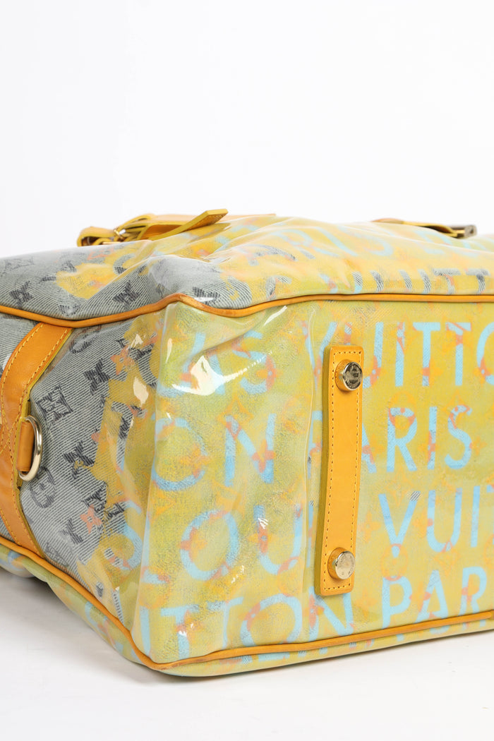 2000s Louis Vuitton Richard Prince Yellow Jaune Weekender Top Handle Bag