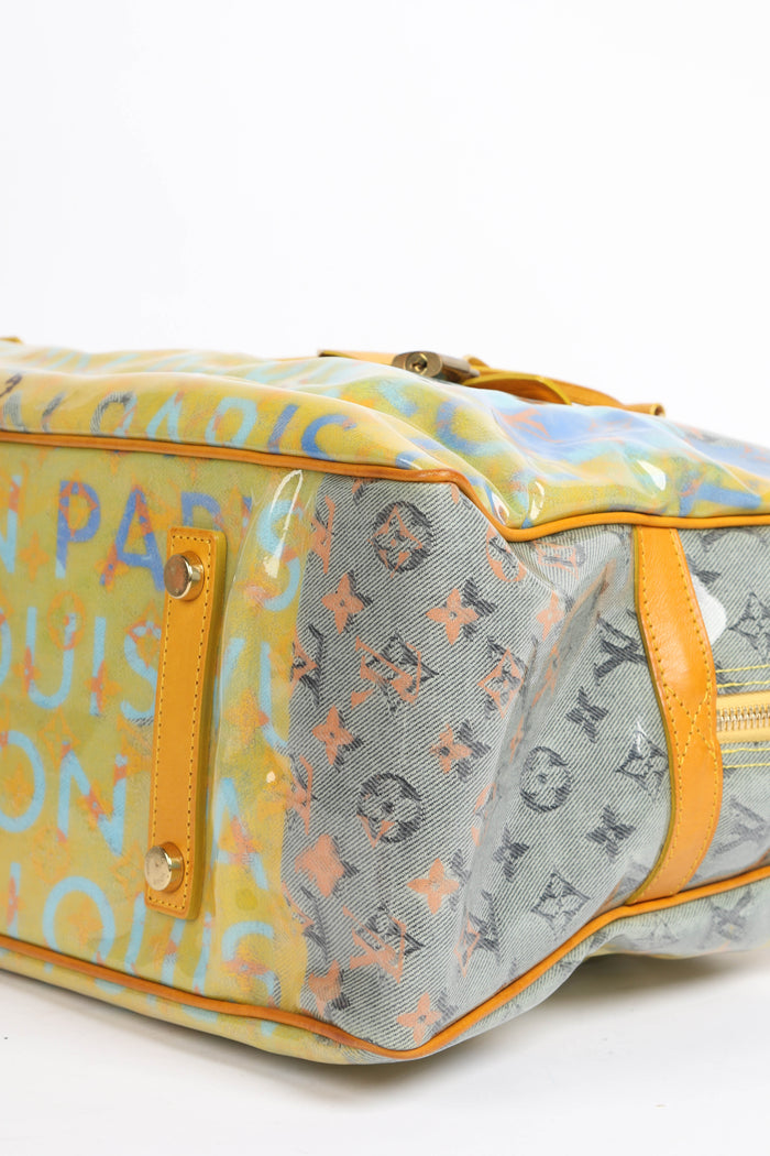 2000s Louis Vuitton Richard Prince Yellow Jaune Weekender Top Handle Bag