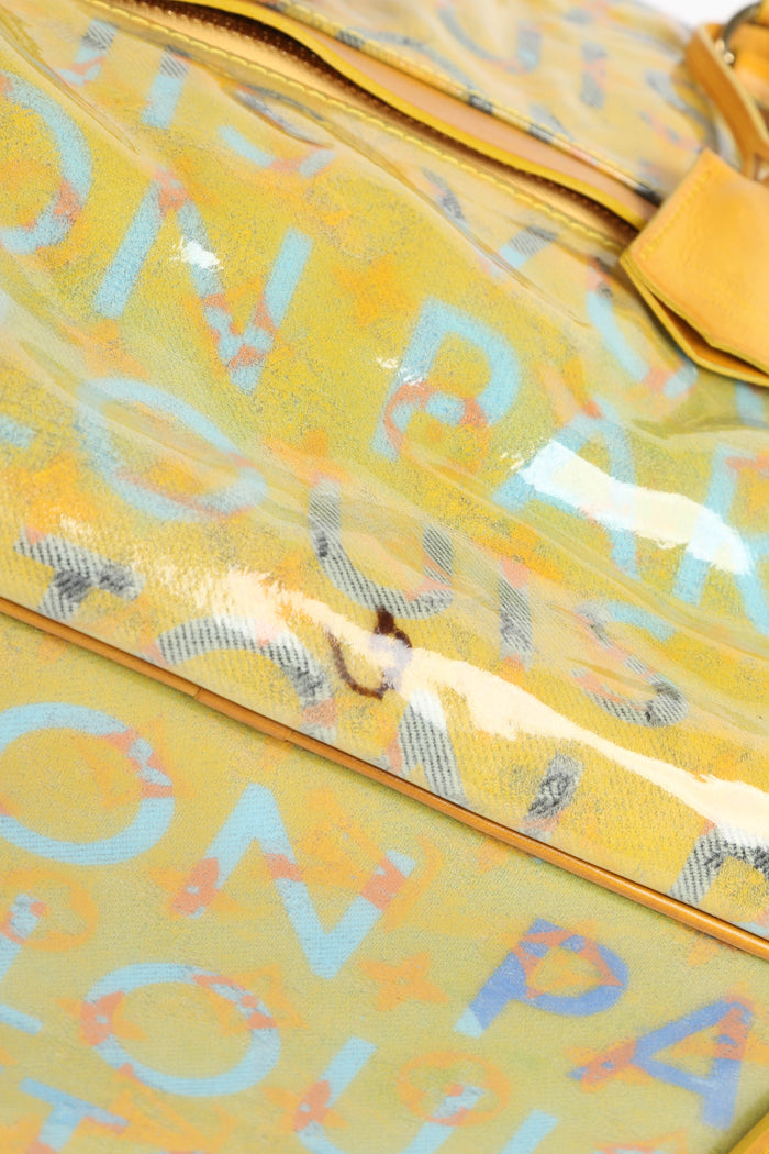 2000s Louis Vuitton Richard Prince Yellow Jaune Weekender Top Handle Bag