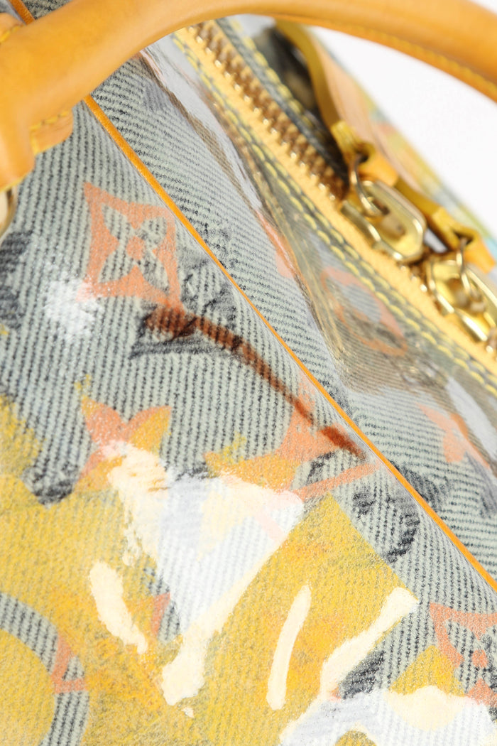 2000s Louis Vuitton Richard Prince Yellow Jaune Weekender Top Handle Bag
