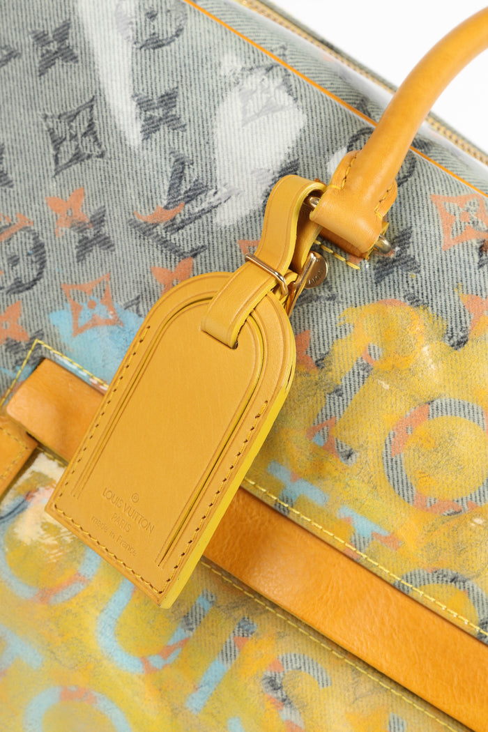 2000s Louis Vuitton Richard Prince Yellow Jaune Weekender Top Handle Bag