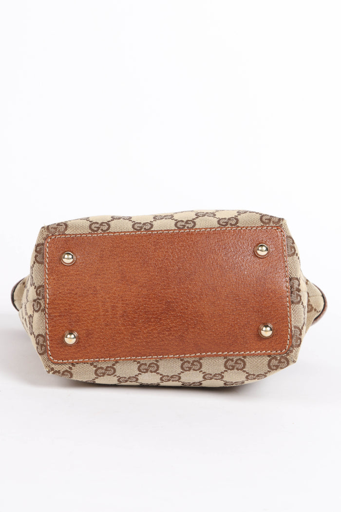 Vintage Gucci Monogram Bamboo Top Handle Bag
