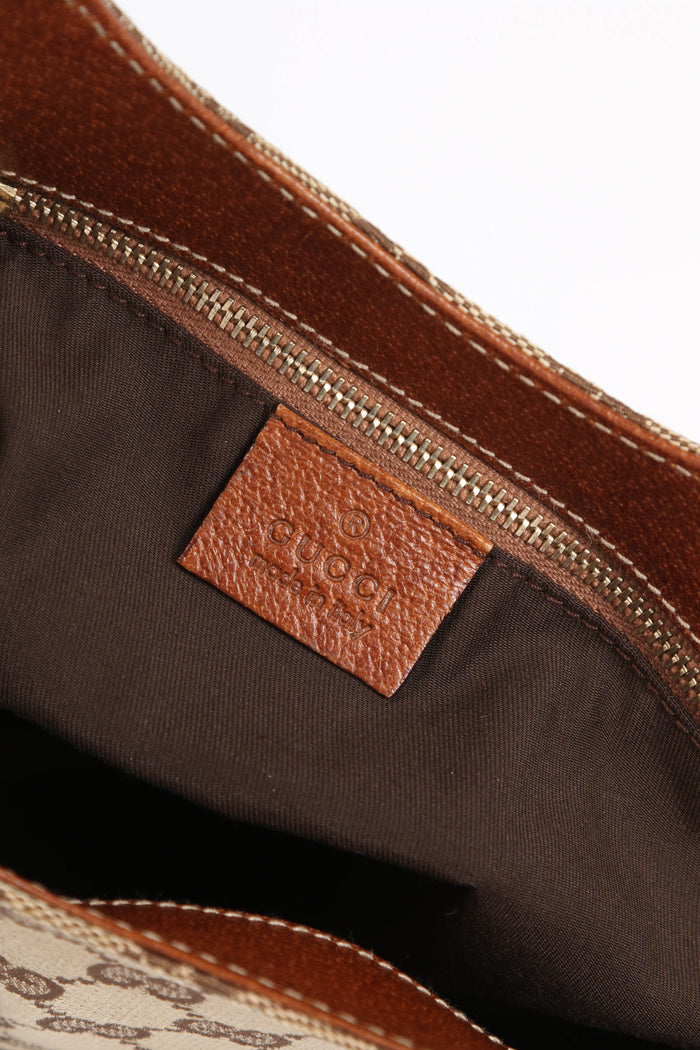 Vintage Gucci Monogram Bamboo Top Handle Bag