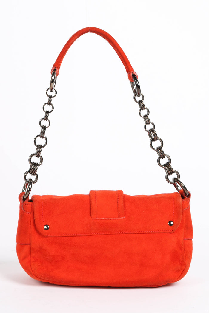Prada Orange Suede Mini Shoulder Bag