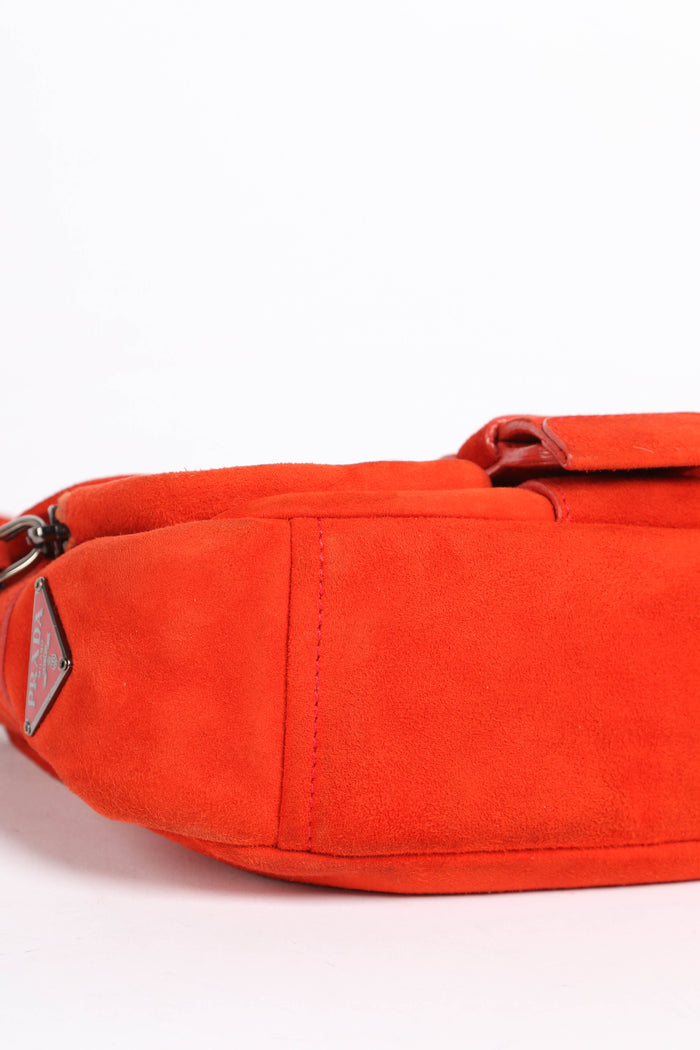 Prada Orange Suede Mini Shoulder Bag
