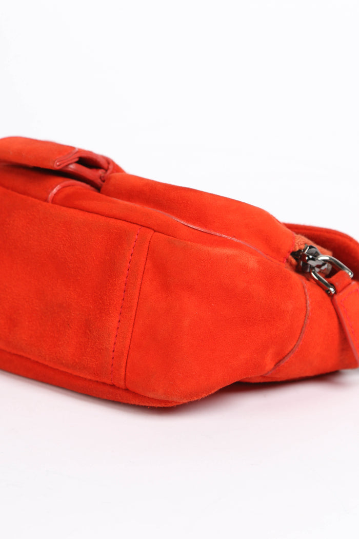 Prada Orange Suede Mini Shoulder Bag