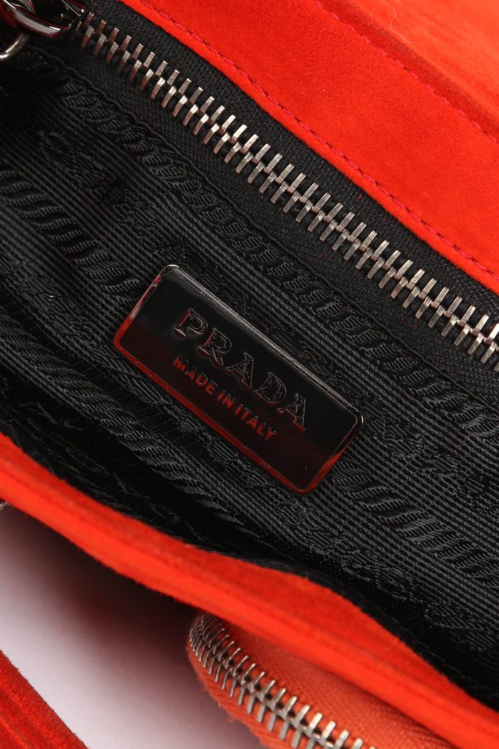Prada Orange Suede Mini Shoulder Bag
