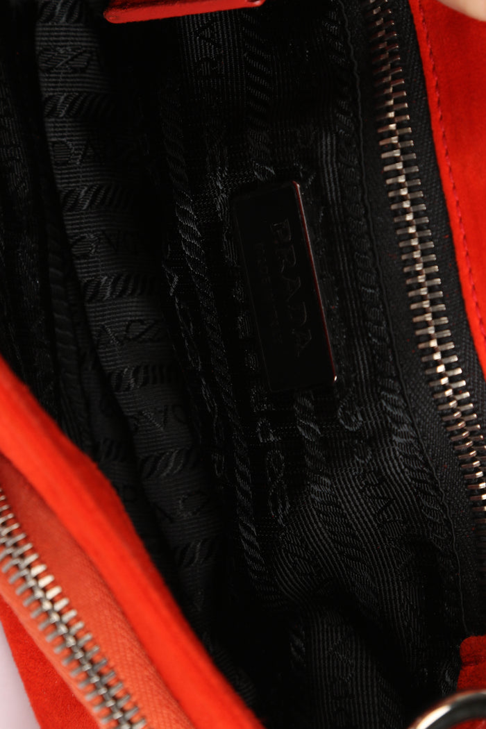 Prada Orange Suede Mini Shoulder Bag