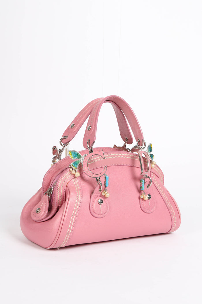Limited Edition 2000s Christian Dior Pink Leather Butterfly Detective Bag