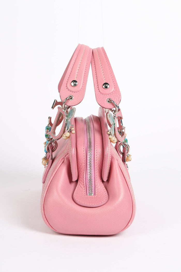 Limited Edition 2000s Christian Dior Pink Leather Butterfly Detective Bag