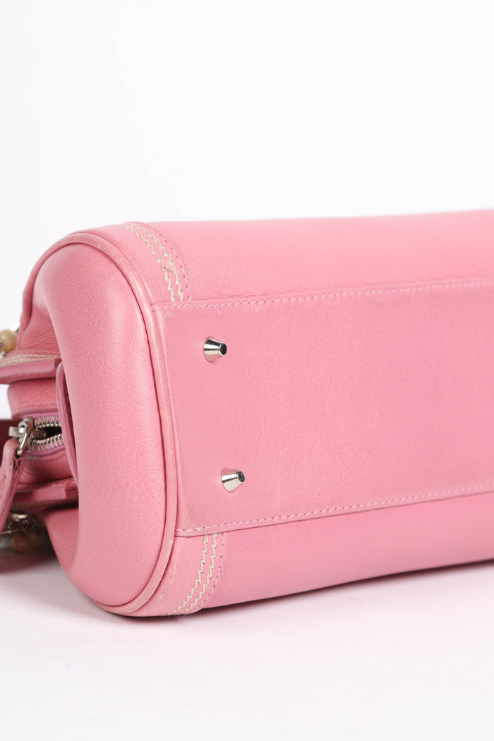 Limited Edition 2000s Christian Dior Pink Leather Butterfly Detective Bag