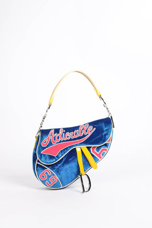 RARE 2003 Christian Dior John Galliano Adiorable Blue Saddle Bag