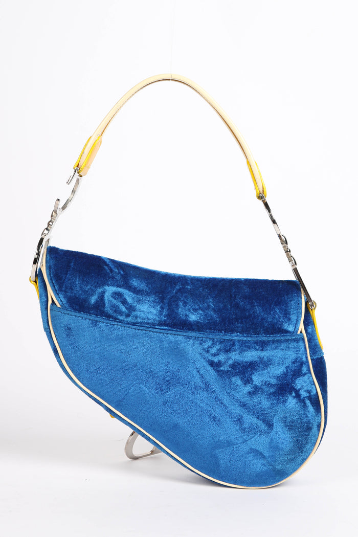 RARE 2003 Christian Dior John Galliano Adiorable Blue Saddle Bag