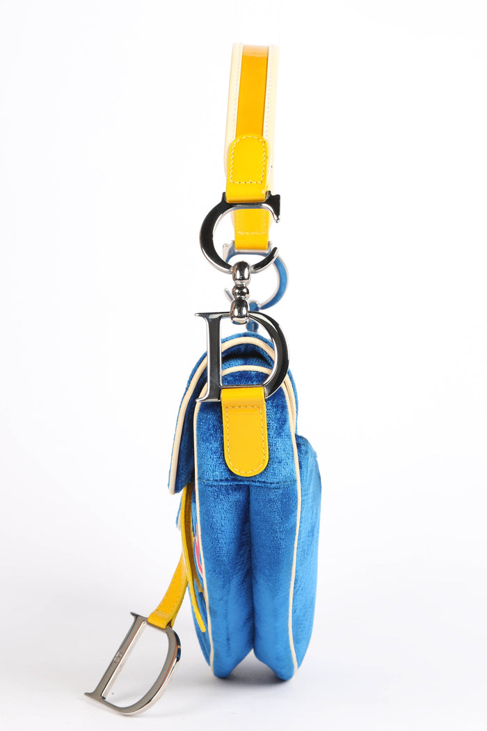 RARE 2003 Christian Dior John Galliano Adiorable Blue Saddle Bag