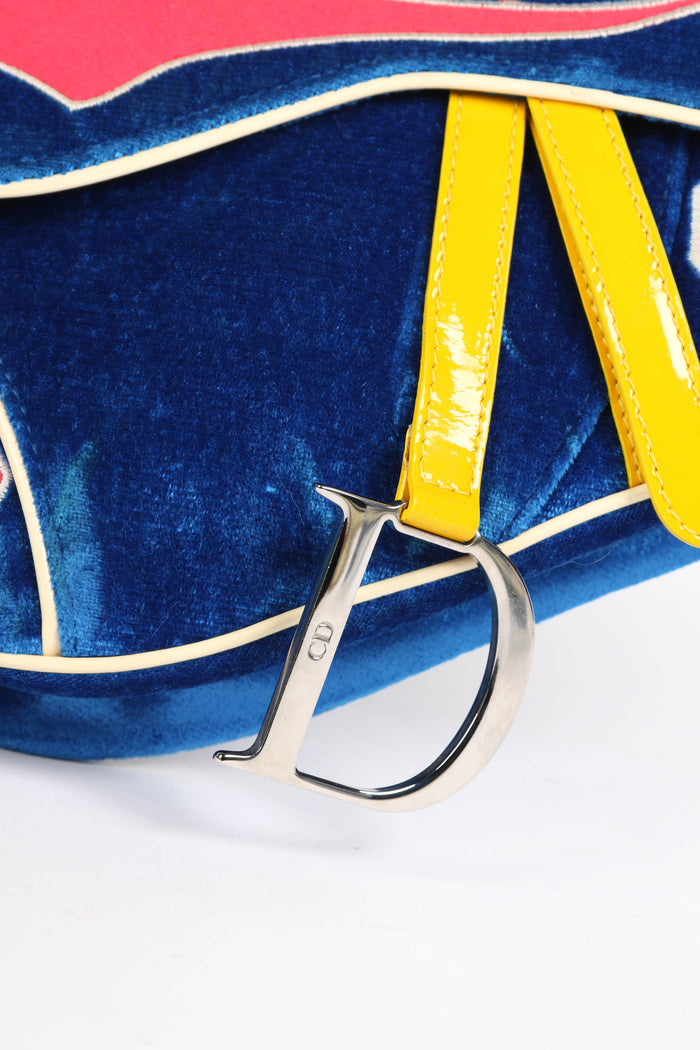 RARE 2003 Christian Dior John Galliano Adiorable Blue Saddle Bag
