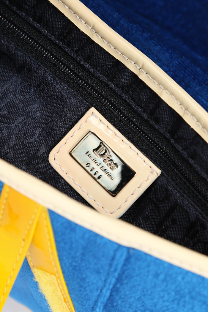 RARE 2003 Christian Dior John Galliano Adiorable Blue Saddle Bag