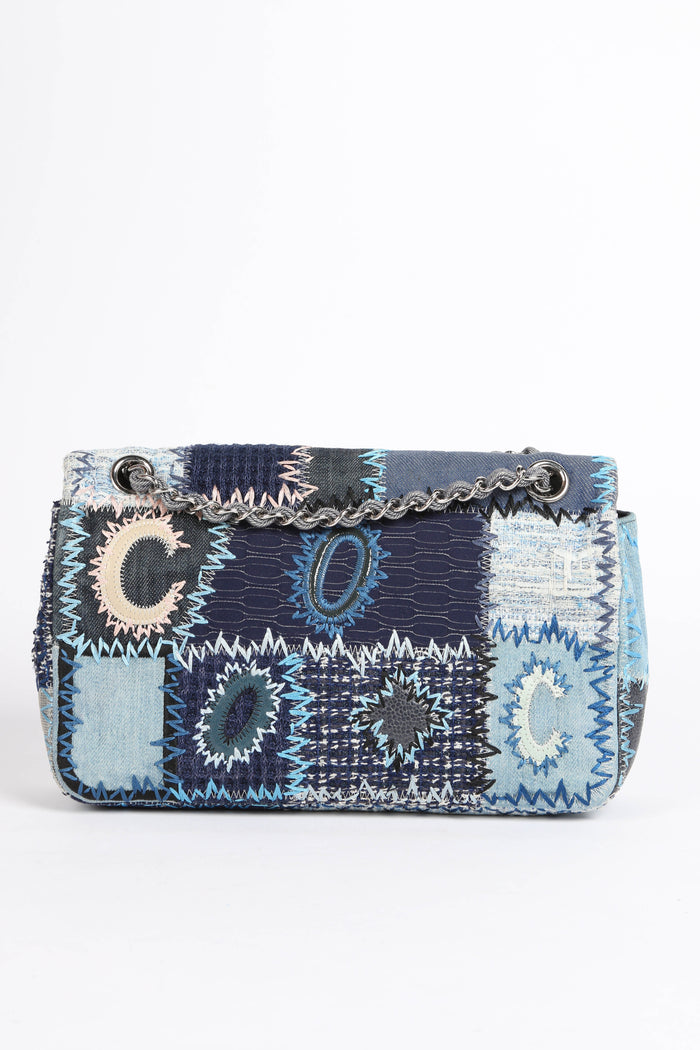 RARE 2010s Chanel Denim Patchwork Medium Flap Shoulder Bag