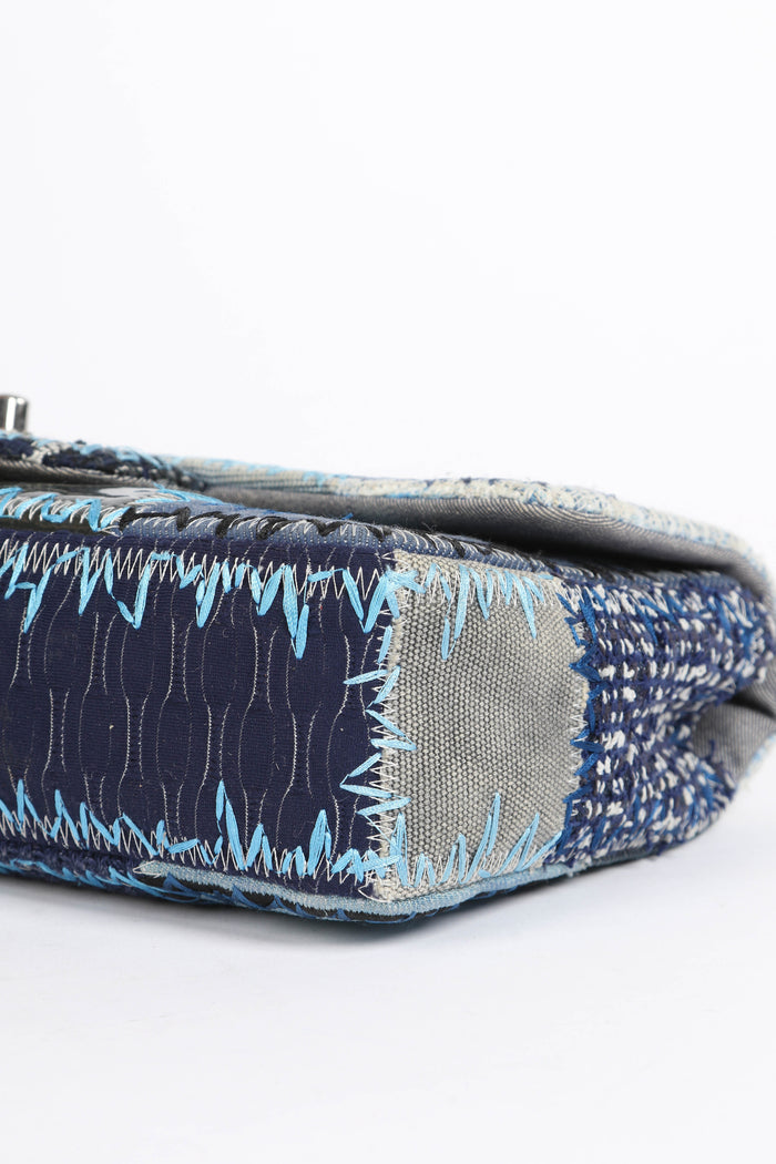 RARE 2010s Chanel Denim Patchwork Medium Flap Shoulder Bag