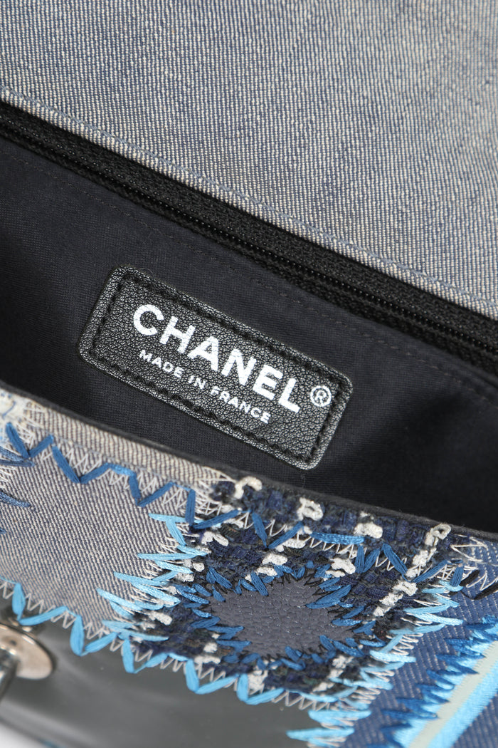 RARE 2010s Chanel Denim Patchwork Medium Flap Shoulder Bag