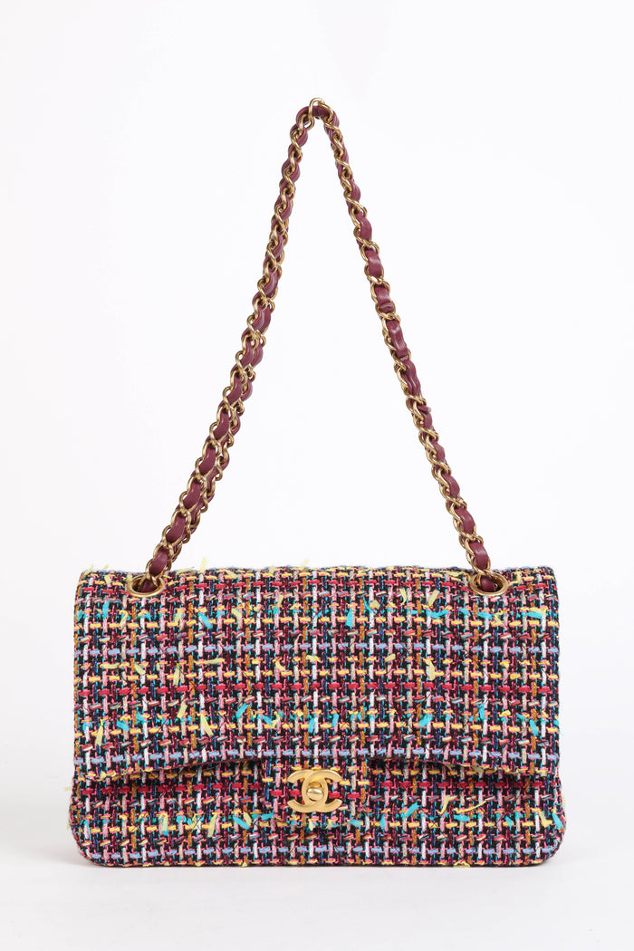2020s Chanel Multicoloured Tweed Medium Double Flap Bag