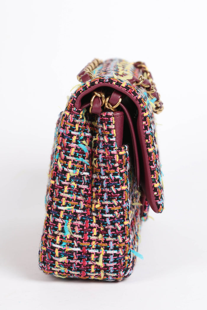 2020s Chanel Multicoloured Tweed Medium Double Flap Bag