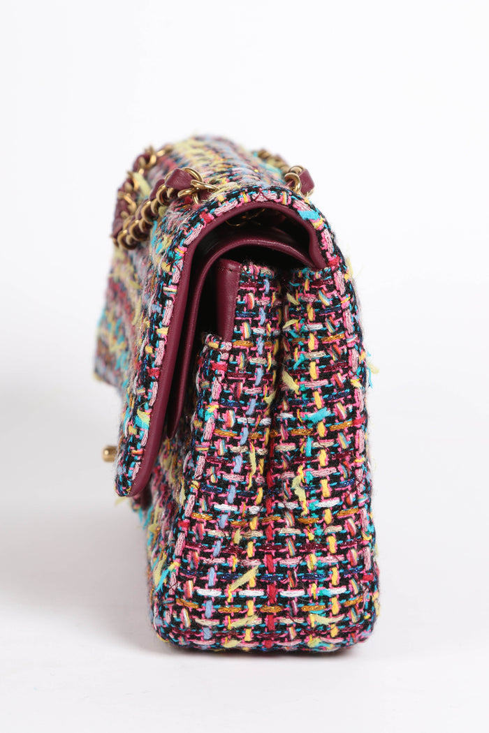 2020s Chanel Multicoloured Tweed Medium Double Flap Bag