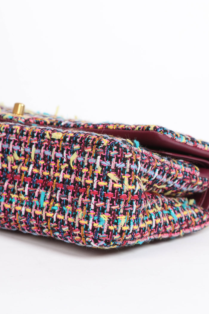 2020s Chanel Multicoloured Tweed Medium Double Flap Bag