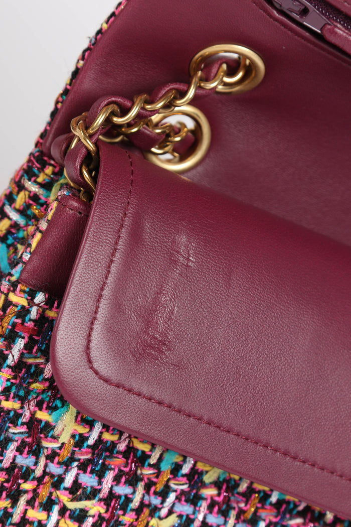 2020s Chanel Multicoloured Tweed Medium Double Flap Bag