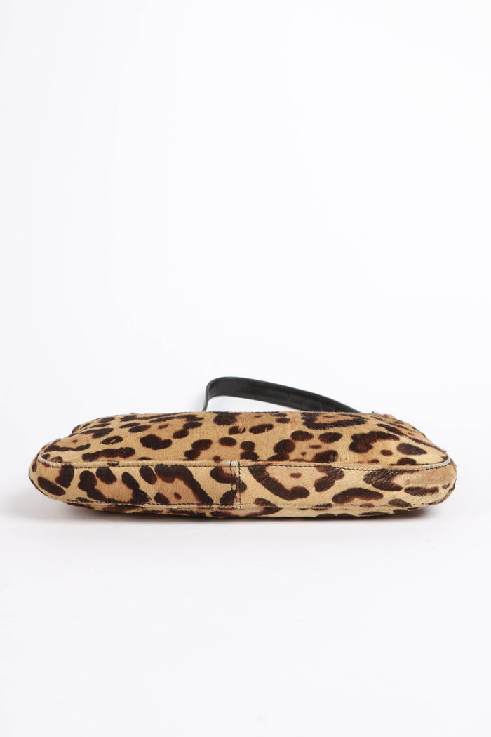 Vintage Fendi Leopard Print Pony Hair Shoulder Bag