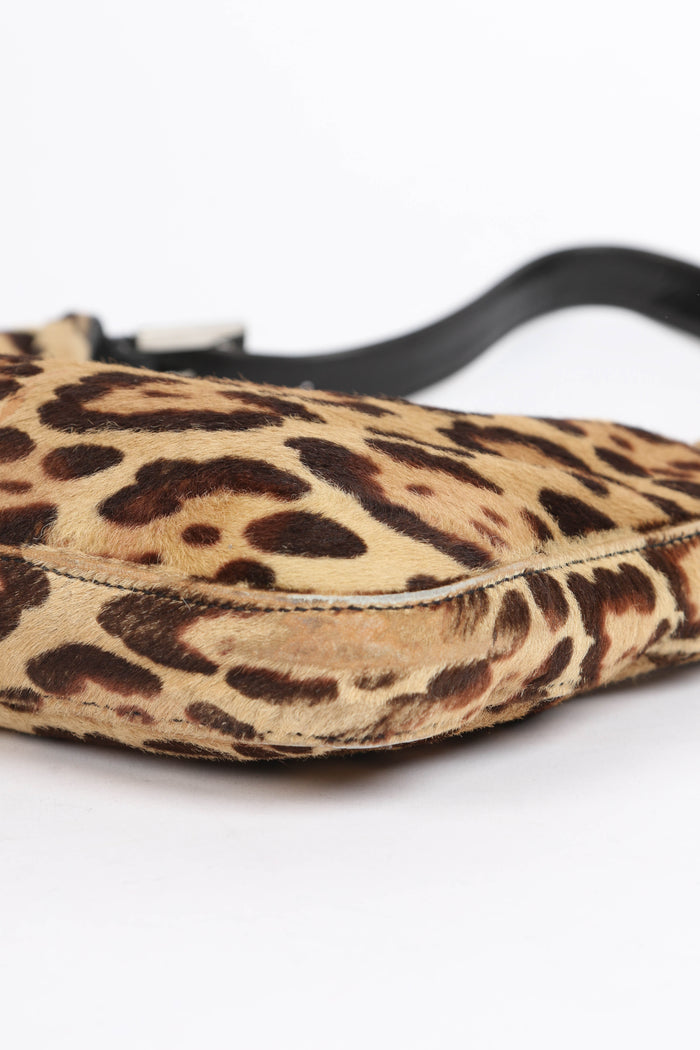 Vintage Fendi Leopard Print Pony Hair Shoulder Bag