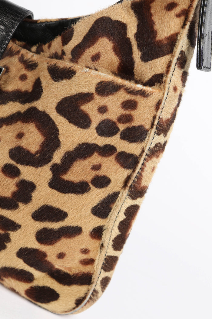 Vintage Fendi Leopard Print Pony Hair Shoulder Bag