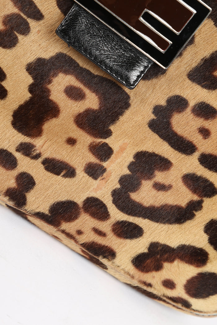 Vintage Fendi Leopard Print Pony Hair Shoulder Bag