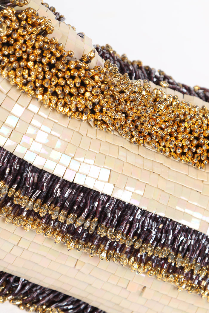 SUPER RARE Fendi Gold Bead Embellished Baguette Bag