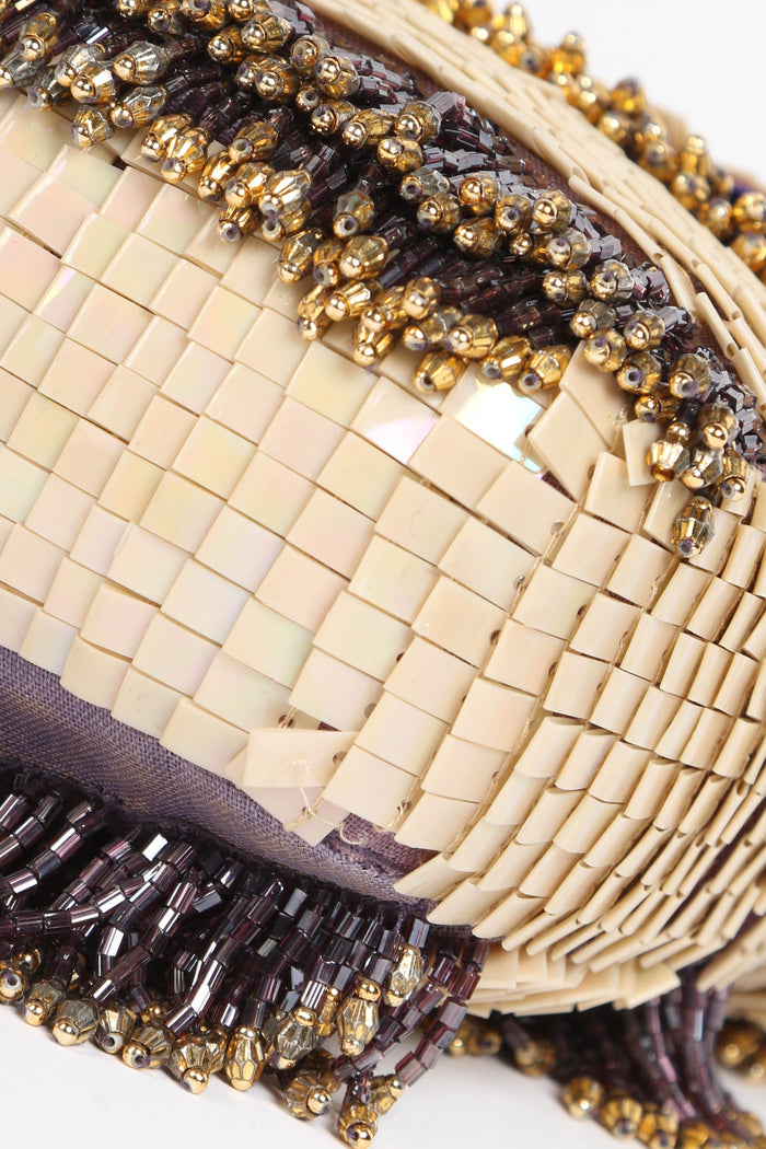 SUPER RARE Fendi Gold Bead Embellished Baguette Bag
