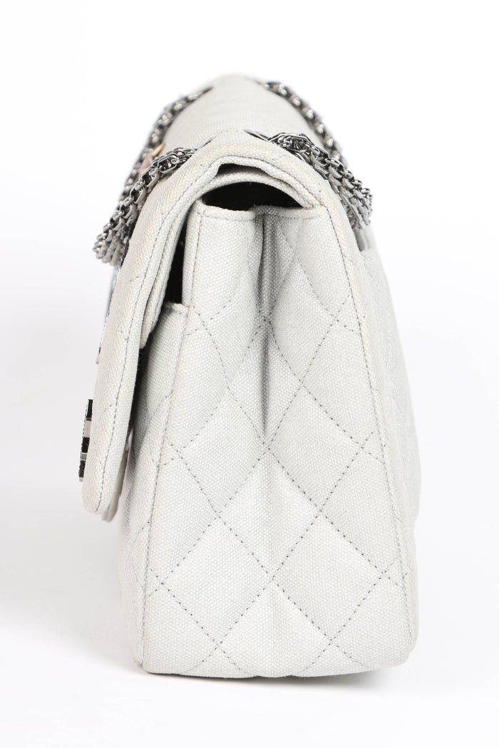 RARE 2010s Chanel Space Charms Re-issue 2.55 Double Flap Shoulder Bag