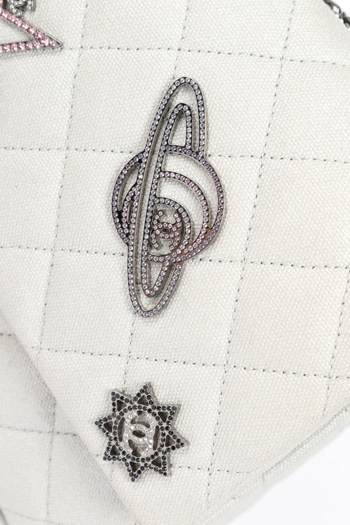 RARE 2010s Chanel Space Charms Re-issue 2.55 Double Flap Shoulder Bag