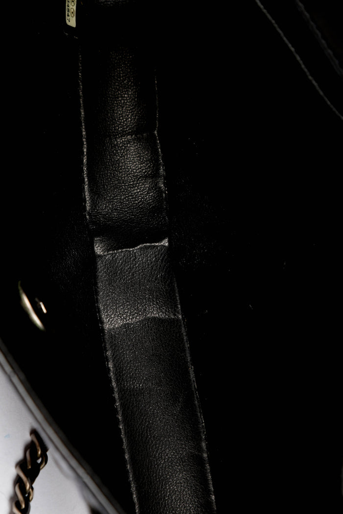 2000s Chanel Black Patent Leather East West Chocolate Bar Shoulder Bag