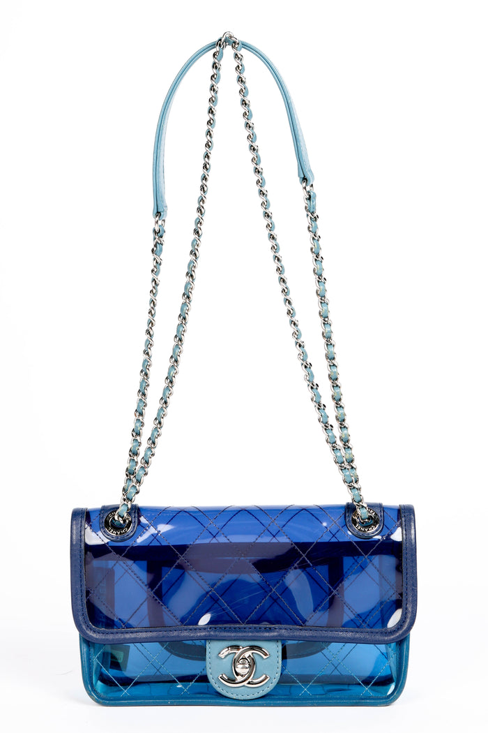 2018 Chanel Blue Coco Splash Small Single Flap Shoulder Bag