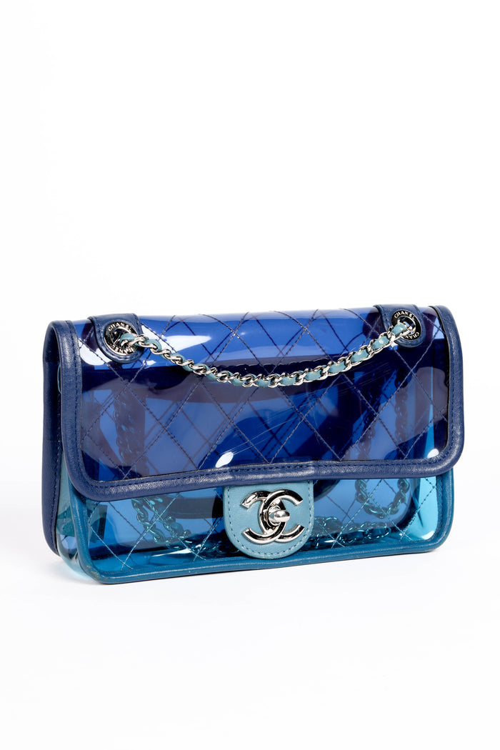 2018 Chanel Blue Coco Splash Small Single Flap Shoulder Bag