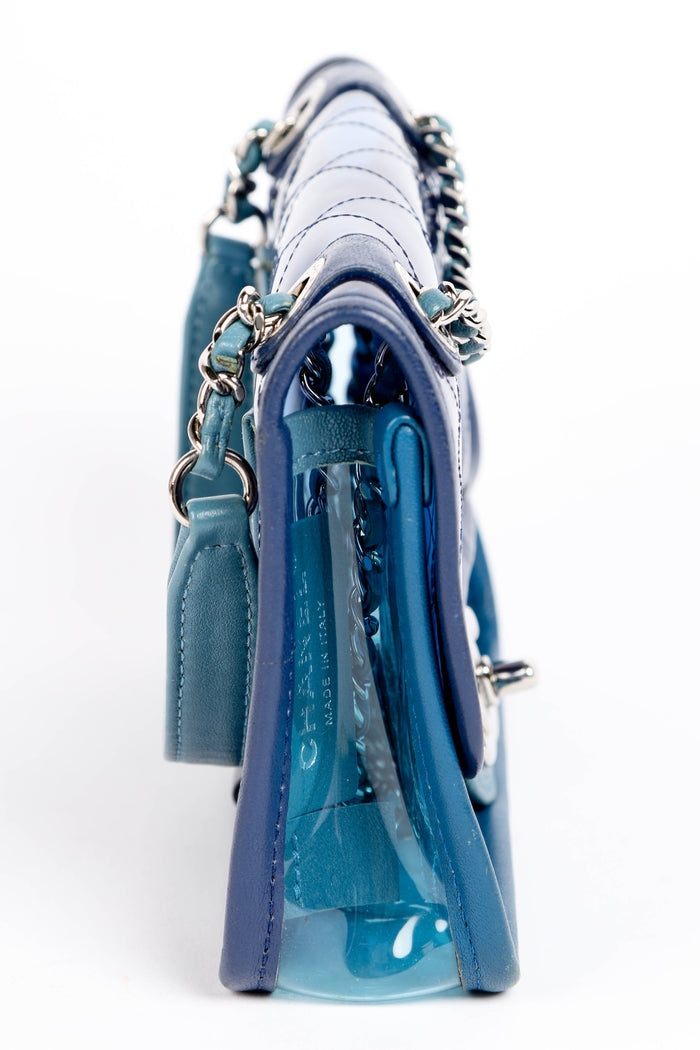 2018 Chanel Blue Coco Splash Small Single Flap Shoulder Bag