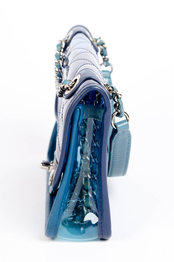 2018 Chanel Blue Coco Splash Small Single Flap Shoulder Bag