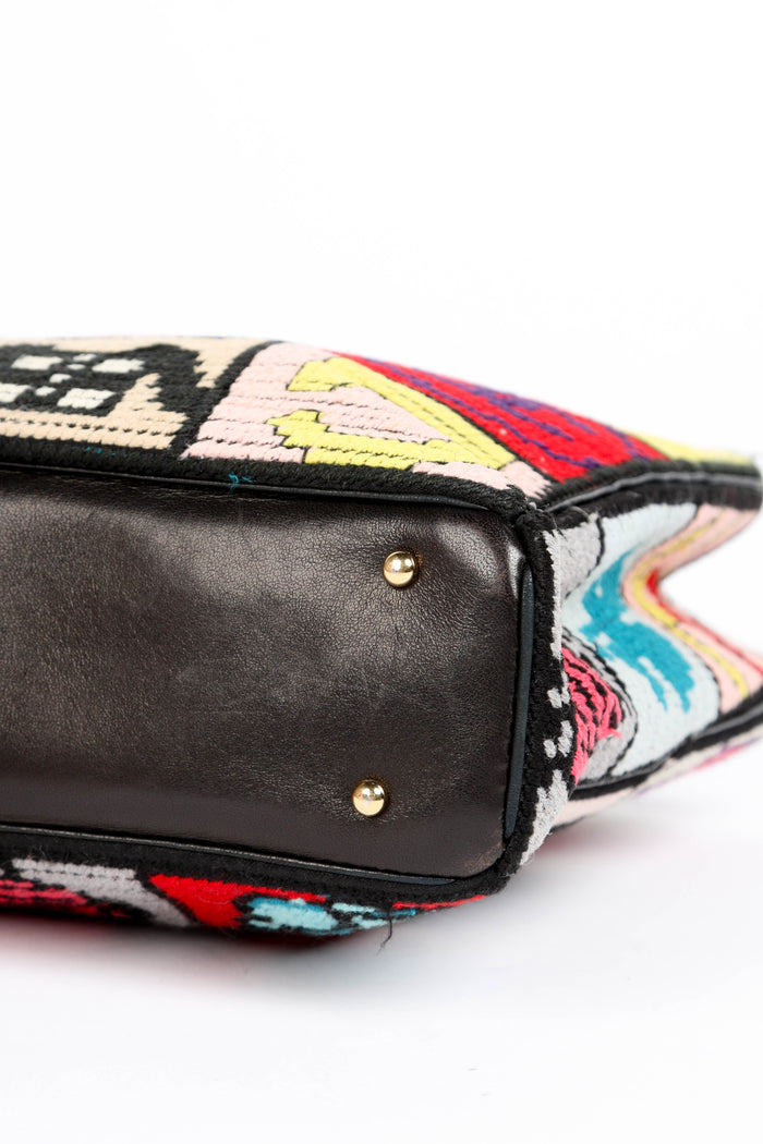 2000s Chanel Embroidered Multicolour Icon Shoulder Bag