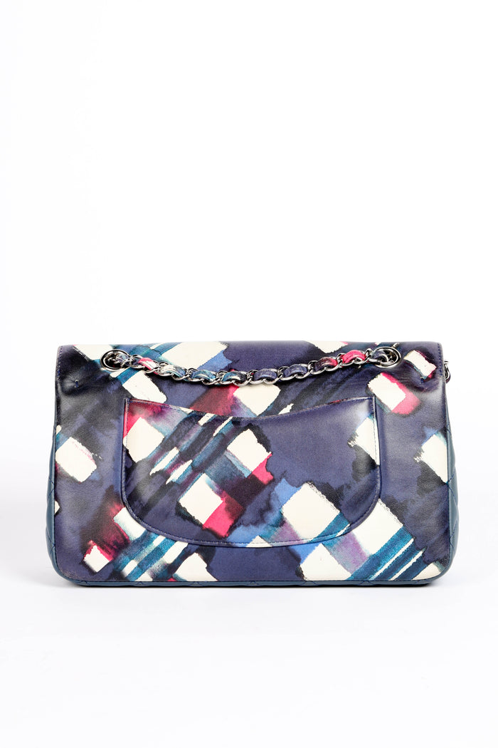 RARE 2010s Chanel Blue Airline Medium Double Flap Shoulder Bag
