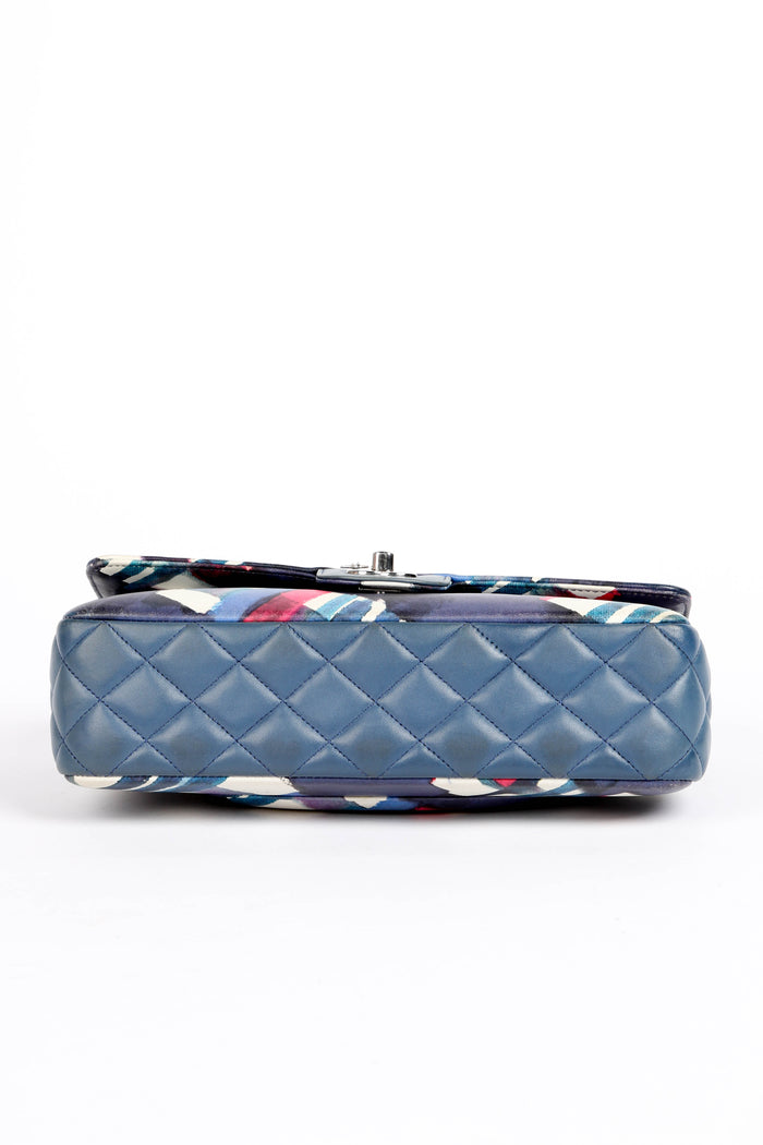 RARE 2010s Chanel Blue Airline Medium Double Flap Shoulder Bag