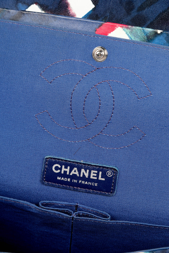 RARE 2010s Chanel Blue Airline Medium Double Flap Shoulder Bag